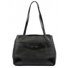 Pierre Cardin Kožená dámska kabelka cez rameno s čelným vreckom čierna