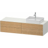 DURAVIT White Tulip závesná skrinka pod umývadlo na dosku (umývadlo vpravo), 4 zásuvky, 1600 x 550 x 408 mm, dub prírodný masív/biela matná, WT4867RH5360000