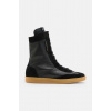 Kožené členkové topánky AllSaints Louise High Top dámske, čierna farba, na plochom podpätku, W070FB EUR 40