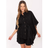 Čierny letný dámsky komplet s kimonovou košeľou a kraťasmi LK-KMPL-510072.68-black S/M