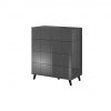 Cama Meble Dizajnová komoda REJA 4S, graphite lesk