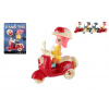 Teddies Bábika so skútrom plast 9cm s prilbou 4 farby na karte 18x25x5cm