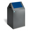 Nádoba na odpad z oceľového plechu, samozhášacia, 43 l, sivá, vhadzovacie veko modré