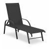 Záhradné lehátko - Deckchair - čierny - hliníkový rám Uniprodo 10250499 (Deckchair - čierny - hliníkový rám Uniprodo 10250499)