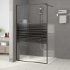 Sprchová zástěna walk-in černá 115 x 195 cm čiré ESG sklo Černý 152148