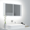 vidaXL LED kúpeľňová zrkadlová skrinka lesklá biela 80x12x45 cm