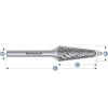 Karnasch 114049020 | L (KEL) - Kužeľová zaoblená fréza HP-8 10,0x30x6-75/14° mm, nepovlakované