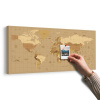 Obraz na korku mapa sveta v béžovom odtieni