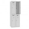 Školský šatník so štyrmi krátkymi dverami Sms 322 color_body: RAL 7035, svetlošedá, color_door: RAL 7035, svetlošedá