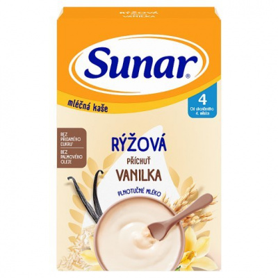Sunar mliečna ryžová kaša vanilková 210 g