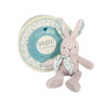 Doudou Dárková sada - Šedý plyšový králík z BIO bavlny 25 cm