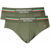 AERONAUTICA MILITARE Pánske Slipy 2 Pack Zelené Zelená M