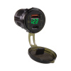 USB nabíjačka QC3.0 + USB-C, digitálny voltmeter do panelu, 12/24V