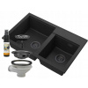 Kuchynská batéria - Žulové umývadlo 2 čierny hektor čierny sifón (Kuchynská batéria - Žulové umývadlo 2 čierny hektor čierny sifón)