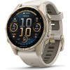 Garmin fenix 8 43mm AMOLED Sapphire Soft Gold with Fog Gray/Dark Sandstone Silicone Band