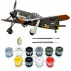 Lietajúca hračka - MODEL LIETADLA na montáž FOCKE WULF FW 190 A5 SET: ZÁKLAD, FARBY + LEPIDLO (Sada Focke Wulf FW 190 A5: Nadácia, model farby+lepidlo)