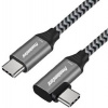 PremiumCord USB-C zahnutý kabel ( USB 3.2 GEN 2, 3A, 60W, 20Gbit/s ) 2m, oplet ku31cu2