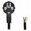 NEDIS napájecí kabel/ Typ F zástrčka - otevřený/ přímý/ úhlový/ černý/ bulk/ 3m CEGL10700BK30