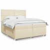 Box spring postel s matrací krémová 200x200 cm textil 3292893