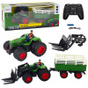 LEAN TOYS RC diaľkovo ovládaný poľnohospodársky traktor s prívesom a vidlicami, dvojité kolesá