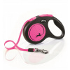 Flexi New Neon automatické vodítko pre psa, páska M, ružová, 5 metrov