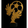 Victoria Sport Kovová trofej s mramorovým podstavcem - brankářská rukavice + míč - ver. 2