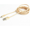 Gembird CCB-mUSB2B-AMBM-6-G Opletaný MicroUSB - USB 2.0, M/M, 1,8m, zlatý