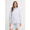 Bavlnená košeľa Tommy Hilfiger dámska, regular, s klasickým golierom, WW0WW46111 modrá 40