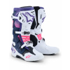 Boty TECH 10, ALPINESTARS (bílá/fialová/modrá/růžová fluo, vel. 45,5)