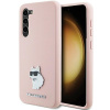 Karl Lagerfeld Silicone (KLHCS23MSMHCNPP) kryt na Samsung Galaxy S23 Plus – Ružový Choupette kovový odznak KF2339637