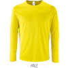 SOL´S SPORTY LSL / Pánske športové tričko s dlhým rukávom - neon yellow XXL