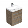 Swiss aqua technologies Koupelnová skříňka s umyvadlem SAT Cube Way 60x76,5x46 cm dub Wellington mat CUBE46603DWVER