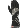 Rukavice Alpinestars Tech 1 Race v2 černá bílá s FIA homologací (Závodní rukavice homologované Alpinestars Tech 1 Race v2)