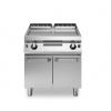 Plynový gril s hladkou saténovou chrómovanou platňou, model na pulte s dvierkami, ROC 70/80, 14 kW (R70/80FTG/SL/P)