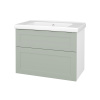 Dreja Umyvadlová skrinka PORTO SZZ2 80 - N01 Biela lesk / Úchytka T00 / L20 Mint Grey vysoký lesk