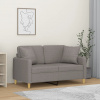 2místná pohovka s polštáři taupe 120 cm textil Hnědošedá 3200908