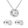 Sada šperkov so zirkónom v bielej farbe náušnice a náhrdelník 19007.1