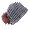 Luxusná čiapka s brombolcom z pravej kožušiny WILLI MATYLDA NEW sivoružová Veľkosť: uni