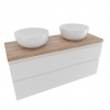 Naturel Koupelnová skříňka 2 zásuvková s krycí deskou Savona 118x53x44,8 cm bílá lesk SAVONA2120BIDDH