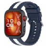eses Silikónový remienok s prúžkom pre Huawei Watch Fit 3, 4, 4 Pro, 5 a 5 Pro - Modro biely
