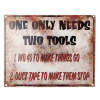 Clayre & Eef Antik nástenná kovová ceduľa One Only Needs Two Tools - 25*1*20 cm - Clayre & Eef