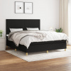 vidaXL Posteľný rám boxspring s matracom čierny 160x200 cm látka - Čierna - 8690-150467