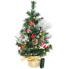 DOMMIO Stromček zasnežený s červenými guľami 10 LED, 50 cm