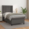 vidaXL Boxspring posteľ s matracom sivá 90x190 cm umelá koža - Sivá - 18708-160272