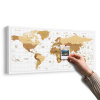 Obraz na korku béžová mapa sveta na svetlom pozadí