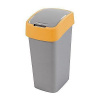 Odpadkový koš Curver FLIP BIN šedostříbrný se žlutým víkem, 25l