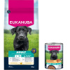 Eukanuba Premium 15 kg + 3 konzervy zadarmo - Adult Large & Giant Breed kuracie 15 kg + Adult bohaté na morčacie s mrkvou 400 g