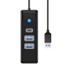 AppleMix Rozbočovač USB 3.2 ORICO - USB-A na 2x USB-A + USB-C - rýchlosť 5 Gb/s - čierny