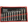 SILVER TOOLS 12-dielne račňové kľúče, zlomené, 8-19mm