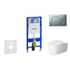 Geberit Duofix - Modul na závesné WC s tlačidlom Sigma01, matný chróm + Duravit ME by Starck - WC a doska, Rimless, SoftClose 111.300.00.5 NM3